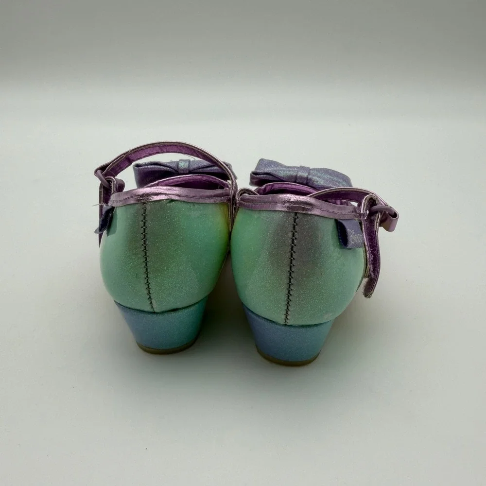 Harper Canyon Disney Kids Rainbow Ombre Glitter Mary Jane Bow Pumps Heels Size 6